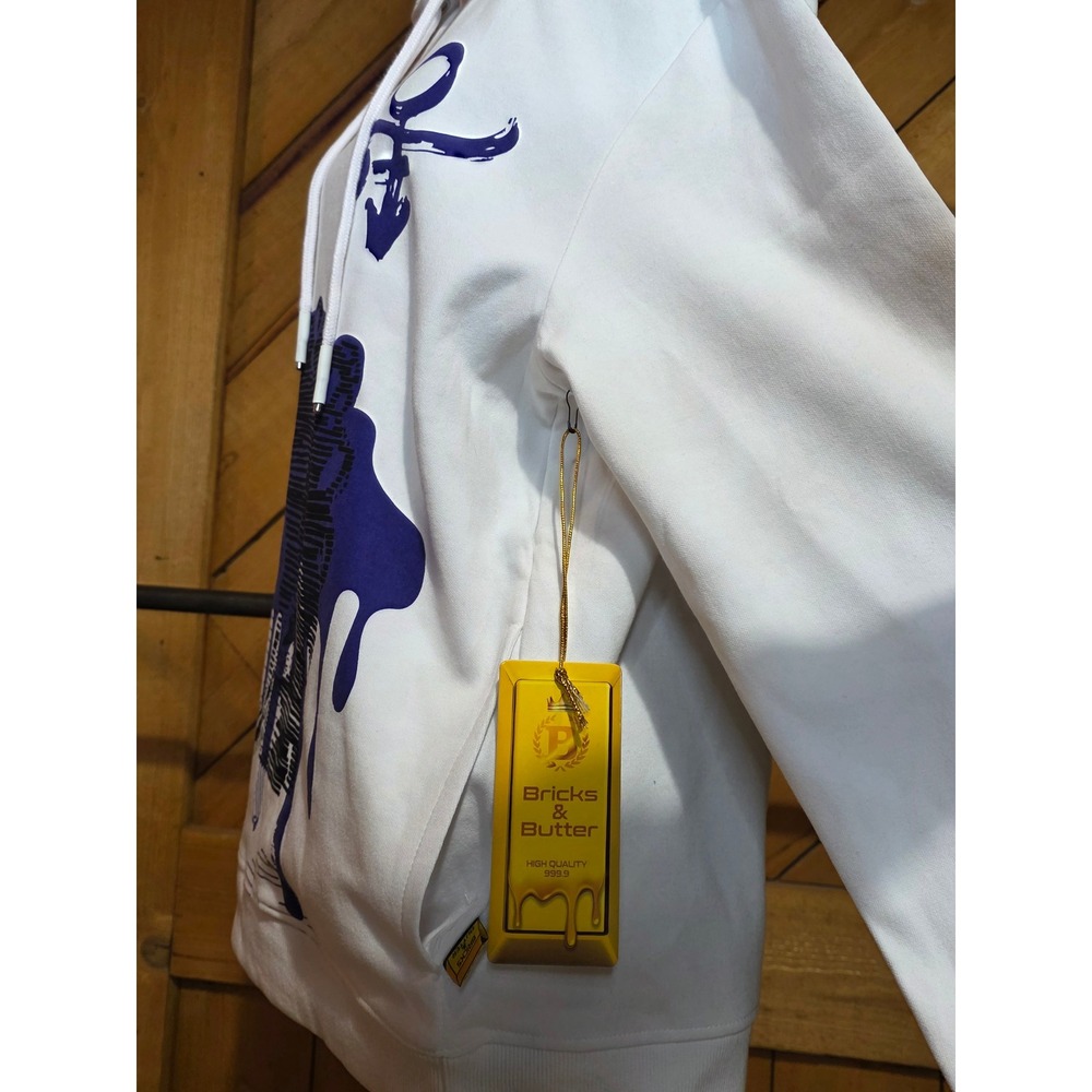 Bricks‎ & Butter Prince Tribute Hoodie White Purple Love Symbol Graphic Mens M - Picture 2 of 4